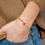 Adjustable Friendship-Style Yellow IP-Plated Stainless Steel Medical ID Bracelet with Polished Red Enamel Heart