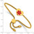 Adjustable Friendship-Style Yellow IP-Plated Stainless Steel Medical ID Bracelet with Polished Red Enamel Heart