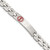 8 inch Stainless Steel Brushed and Polished Red Enamel Medical ID Link Bracelet