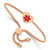 Adjustable Friendship-Style Rose IP-Plated Stainless Steel Medical ID Bracelet with Polished Red Enamel Heart