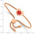 Adjustable Friendship-Style Rose IP-Plated Stainless Steel Medical ID Bracelet with Polished Red Enamel Heart