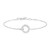 6.5"+0.8" Ania Haie Rhodium-Plated Sterling Silver Circles Pave Bracelet