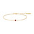 6.5"+0.8" Ania Haie Gold-Plated Sterling Silver Crimson Solitaire Bracelet