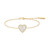 6.5"+0.8" Ania Haie Gold-Plated Sterling Silver Halo Heart Bracelet