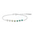 6.5"+0.8" Ania Haie Rhodium-Plated Sterling Silver Green Station Bracelet
