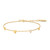 6.5"+0.8" Ania Haie Gold-Plated Sterling Silver Pave Heart Station Bracelet