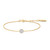6.5"+0.8" Ania Haie Gold-Plated Sterling Silver Pave Disc Bracelet