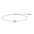 6.5"+0.8" Ania Haie Rhodium-Plated Sterling Silver Pave Disc Bracelet