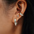 Ania Haie Rhodium-Plated Sterling Silver Puffy Shield Huggie Hoop Earrings