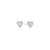 Ania Haie Rhodium-Plated Sterling Silver Pave Heart Stud Earrings
