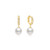 Ania Haie Gold-Plated Sterling Silver Simulated Pearl Dangling Huggie Hoop Earrings