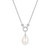 19"+2" Ania Haie Rhodium-Plated Sterling Silver Simulated Pearl Pendant Necklace