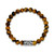 Men's 7.5" Chisel Rhodium-Plated Sterling Silver and Stainless Steel Genuine Tiger's Eye Cardano Chain Bracelet by ETHOS - UB0013