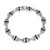 Additional view of Mens 7.5" Links Rhodium-Plated and Gunmetal-Finish Sterling Silver Genuine Black Spinel Bracelet by ETHOS - UB0056