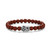 Additional view of Mens Crimson Rhodium-Finish Sterling Silver & Stainless Steel Bracelet by ETHOS - UB0070