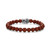 Mens Crimson Rhodium-Finish Sterling Silver & Stainless Steel Bracelet by ETHOS - UB0070