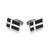 Men's Black Ice Gunmetal and Rhodium-Finish Sterling Silver Cufflinks by ETHOS - UC0037