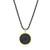 Men's 24" Black Ice Yellow Gold-Plated and Gunmetal-Finish Sterling Silver Genuine Black Sapphire Round Box Chain Pendant Necklace by ETHOS - UN0008