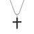 Men's 24" Black Ice Rhodium-Plated and Gunmetal-Finish Sterling Silver Genuine Black Sapphire Round Box Chain Pendant Necklace by ETHOS - UN0026