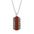 Men's Crimson Red Jasper Rhodium-Finish Pendant Necklace by ETHOS - UN0070