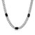 Men's 18" Links Oxidized Sterling Silver Genuine Black Sapphire Curb Chain Necklace by ETHOS - UN0078