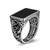 Mens Chisel Rhodium-Finish Sterling Silver Black Agate Ring by ETHOS - UR0045