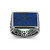 Additional view of Mens Chisel Rhodium-Finish Sterling Silver Lapis Lazuli Ring by ETHOS - UR0046