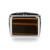Additional view 2 of Mens Chisel Rhodium-Finish Sterling Silver Tigers Eye Ring by ETHOS - UR0047
