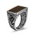 Mens Chisel Rhodium-Finish Sterling Silver Tigers Eye Ring by ETHOS - UR0047