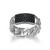 Additional view of Mens Links Gunmetal and Rhodium-Finish Sterling Silver Lab-Created Black Sapphire Ring by ETHOS - UR0052