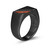 Mens Crimson Gunmetal-Finish Sterling Silver Red Jasper & Lab-Created Black Sapphire Ring by ETHOS - UR0073
