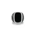Additional view 2 of Mens Chisel Rhodium-Plated Black Agate Cushion Ring by ETHOS - UR01