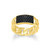 Mens Links Lab-Created Black Sapphire Cuban Chain Ring by ETHOS - UR0119