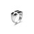 Mens Black Sparkle Rhodium and Gunmetal Sterling Silver Lab-Created Black Sapphire Ring by ETHOS - UR21