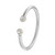 Charles Garnier New Mesh 2 Gold/Rhodium-Plated Sterling Silver Cubic Zirconia Cuff Bracelet CB0070