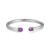 Charles Garnier New Mesh 2 Rhodium-Plated Sterling Silver Amethyst Cubic Zirconia Cuff Bracelet CB0073