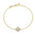 Charles Garnier Clover Gold/Rhodium-Plated Sterling Silver Cubic Zirconia Bracelet CB0205