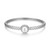 Charles Garnier Quilted Rhodium-Plated Sterling Silver White Pearl Cubic Zirconia Bangle Bracelet CB0215