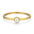 Charles Garnier Quilted Gold-Plated Sterling Silver White Pearl Cubic Zirconia Bangle Bracelet CB0216