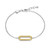 Charles Garnier Quilted Gold/Rhodium-Plated Sterling Silver Cubic Zirconia Bracelet CB0222