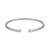 Charles Garnier Baguette Rhodium-Plated Sterling Silver Cubic Zirconia Cuff Bracelet CB0223