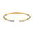 Charles Garnier Baguette Gold/Rhodium-Plated Sterling Silver Cubic Zirconia Cuff Bracelet CB0224