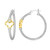 Charles Garnier Clover Gold/Rhodium-Plated Sterling Silver Cubic Zirconia Hoop Earrings CE0200