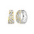 Charles Garnier Baguette Gold/Rhodium-Plated Sterling Silver Cubic Zirconia Hoop Earrings CE0225