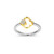 Charles Garnier Clover Gold/Rhodium-Plated Sterling Silver Cubic Zirconia Ring CR0200