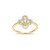 Charles Garnier Clover Gold/Rhodium-Plated Sterling Silver Cubic Zirconia Ring CR0205