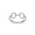Charles Garnier Equestra Rhodium-Plated Sterling Silver Cubic Zirconia Ring CR0209