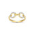 Charles Garnier Equestra Gold/Rhodium-Plated Sterling Silver Cubic Zirconia Ring CR0210
