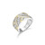 Charles Garnier Baguette Gold/Rhodium-Plated Sterling Silver Cubic Zirconia Ring CR0225