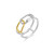 Charles Garnier Promise Gold/Rhodium-Plated Sterling Silver Cubic Zirconia Ring CR0227